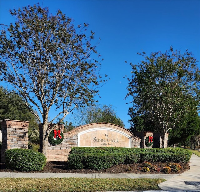 view of community sign