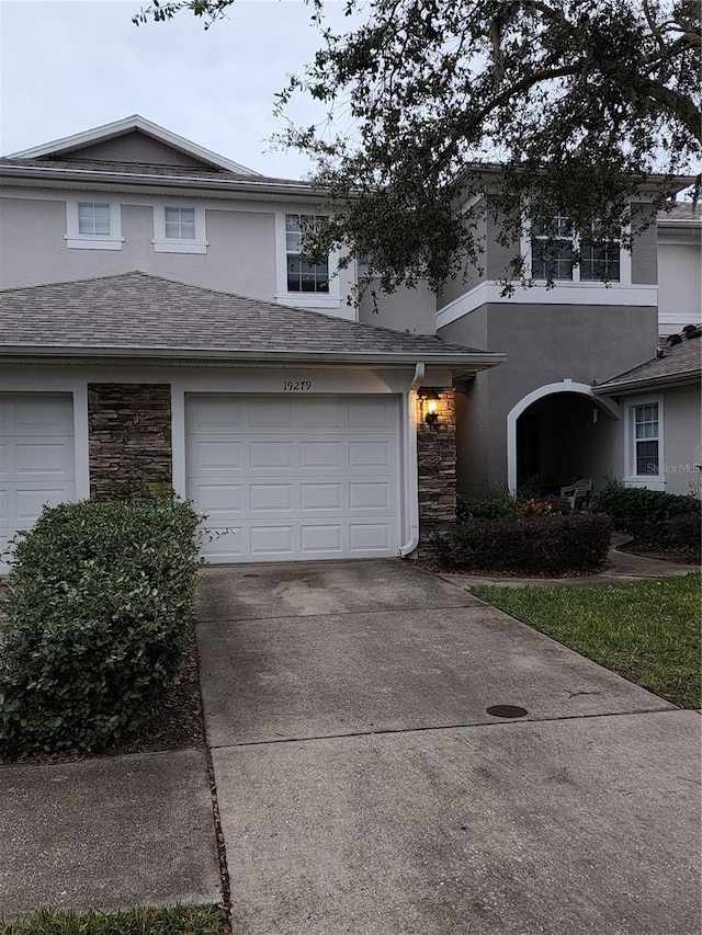 view of property with a garage