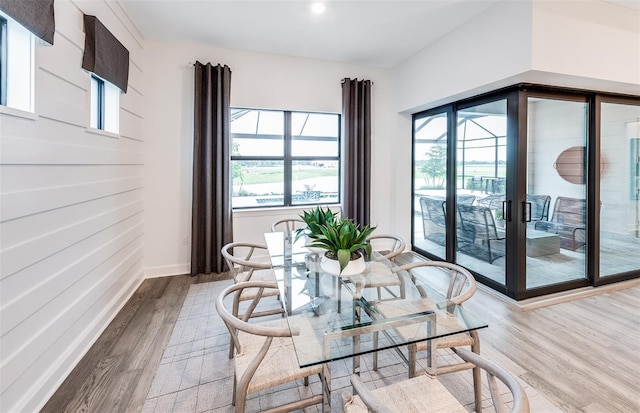 dining room featuring light hardwood / wood-style flooring