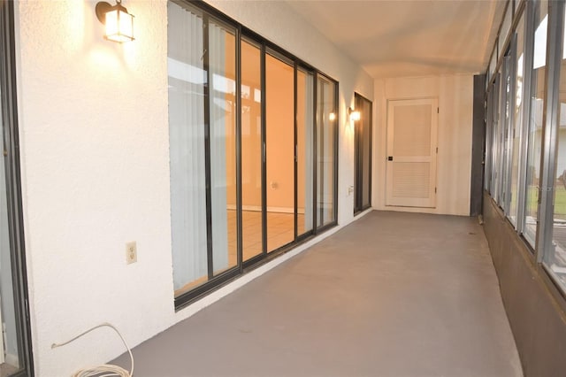 interior space with concrete floors