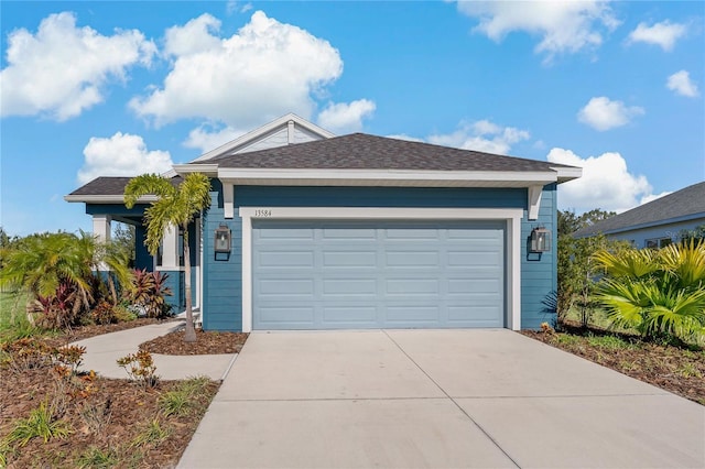 view of front facade with a garage