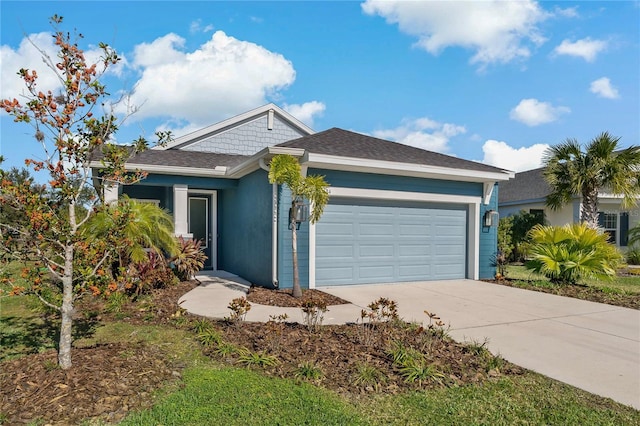 view of front of home with a garage