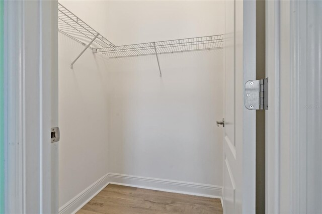 walk in closet featuring hardwood / wood-style floors