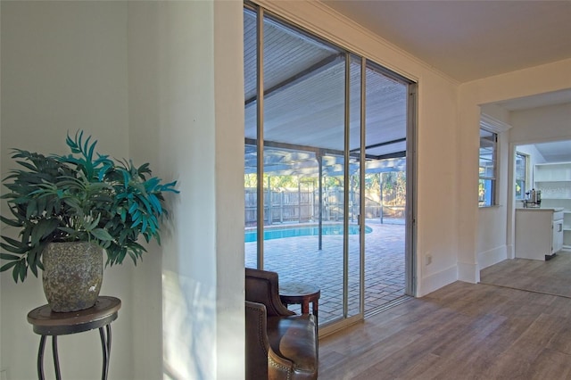 interior space featuring light hardwood / wood-style flooring and a healthy amount of sunlight