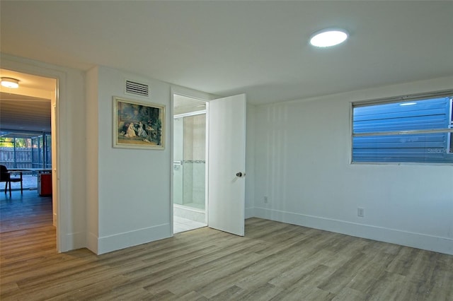 empty room featuring light hardwood / wood-style flooring