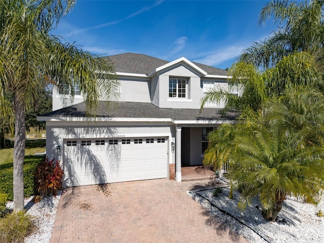 view of front facade with a garage