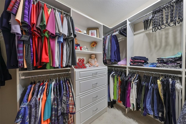 view of walk in closet