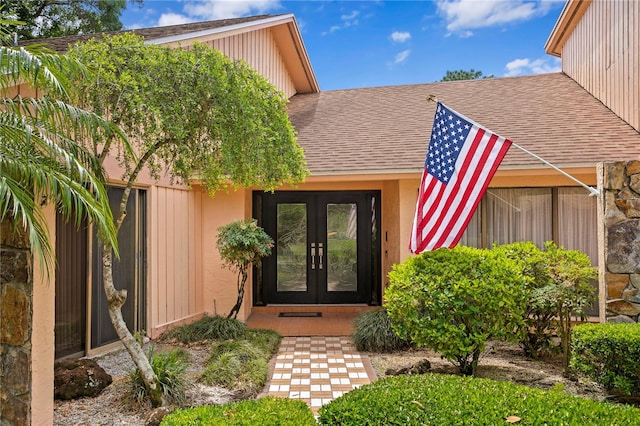 entrance to property with french doors