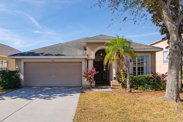 ranch-style house with a garage