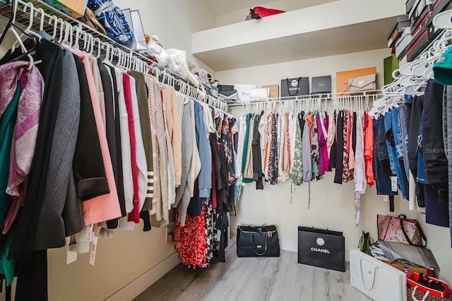 spacious closet with wood-type flooring