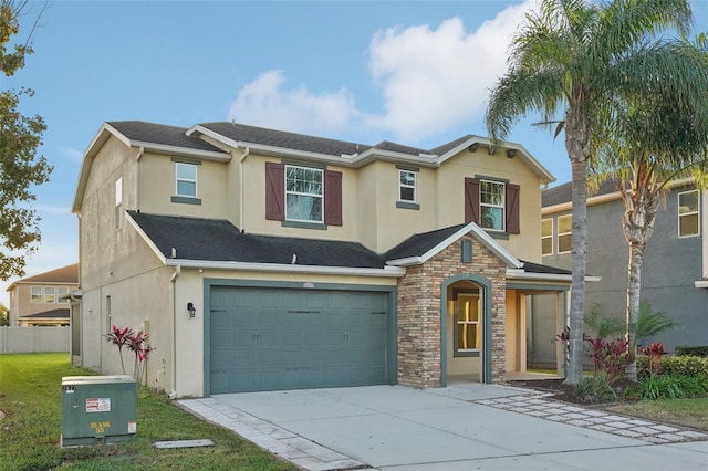 view of front facade featuring a garage