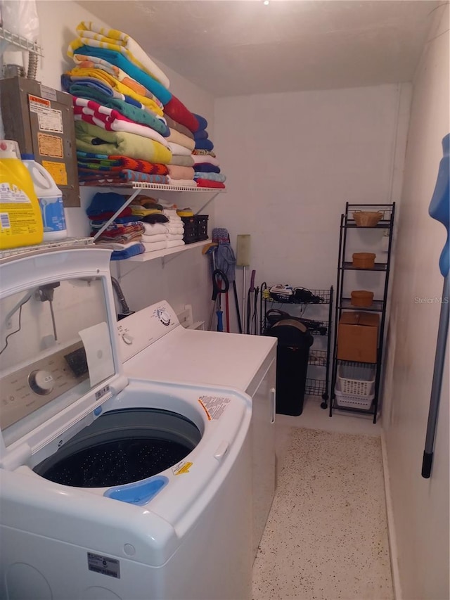 laundry room featuring washing machine and dryer