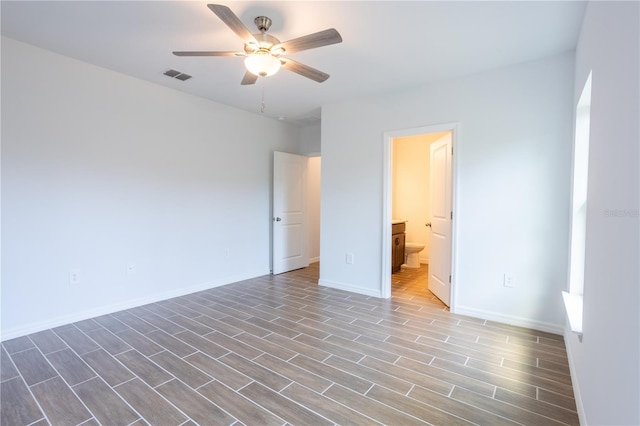 spare room featuring ceiling fan