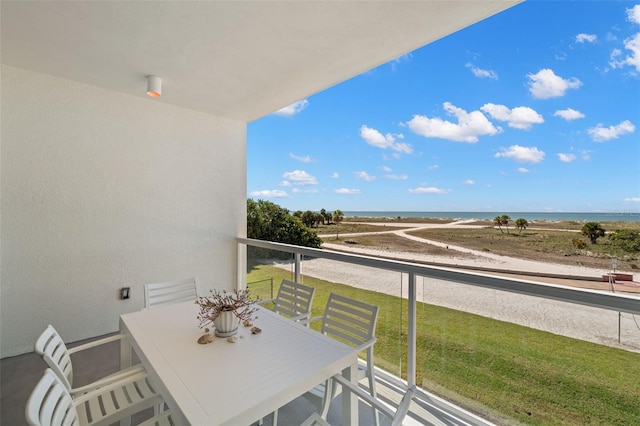 balcony with a water view