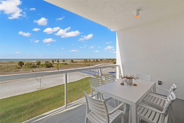 balcony with a water view