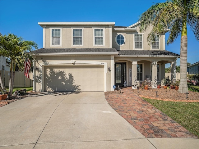 view of front facade with a garage