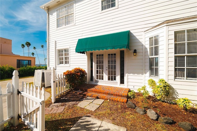 entrance to property with french doors