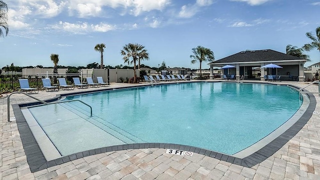 view of pool with a patio area