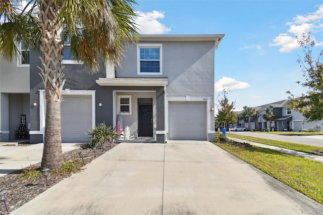 view of front of house with a garage