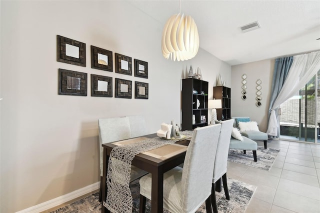 dining room with light tile patterned floors