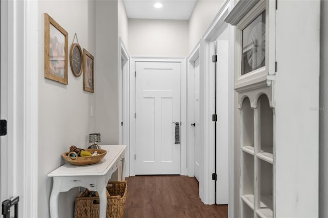 interior space featuring dark wood-style floors