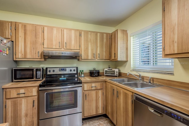 kitchen with sink and stainless steel appliances