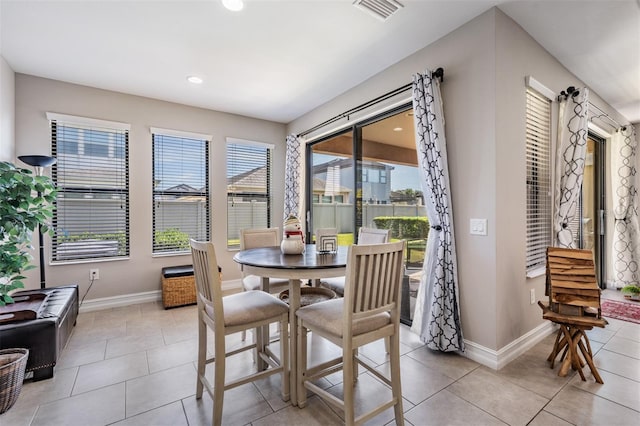 view of tiled dining area