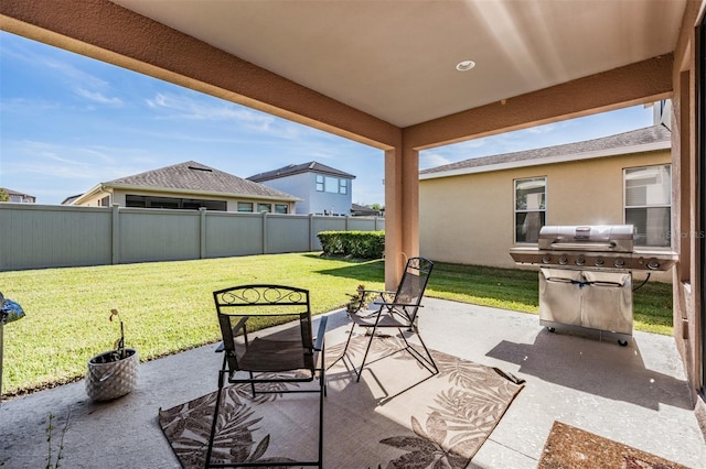 view of patio with grilling area