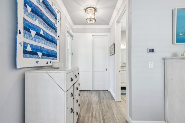 corridor featuring light hardwood / wood-style floors