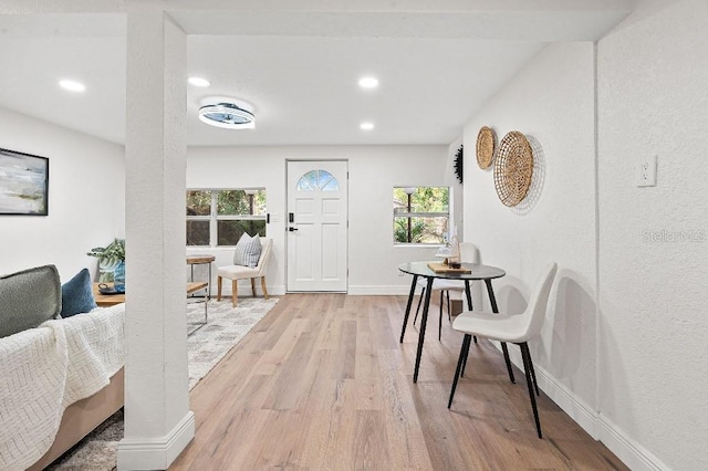 foyer entrance featuring light hardwood / wood-style flooring