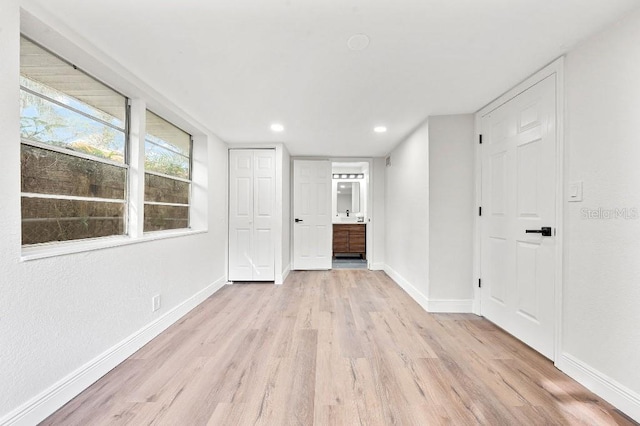 empty room featuring light wood-type flooring