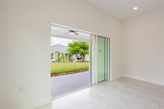 479 Winwood Ct, Port Charlotte, FL 33954 - spare room featuring ceiling fan, light tile patterned floors, and recessed lighting