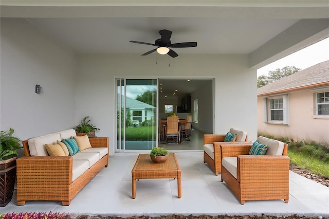 479 Winwood Ct, Port Charlotte, FL 33954 - view of patio / terrace featuring an outdoor hangout area and a ceiling fan