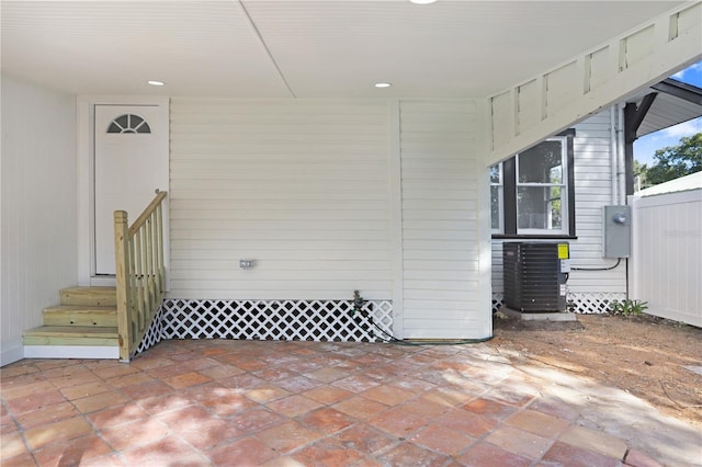 view of patio featuring central AC