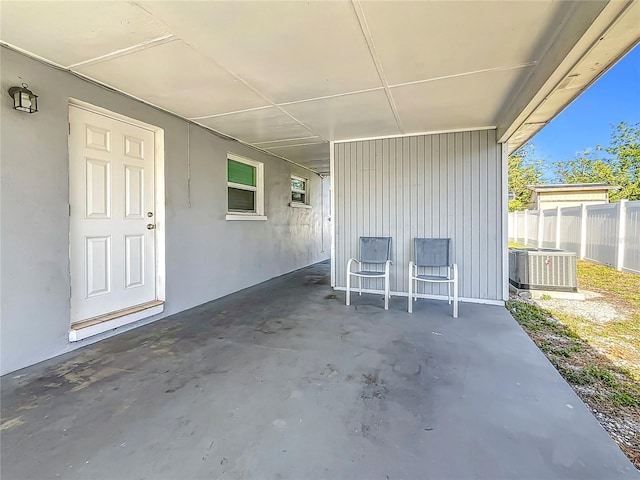 view of patio with central AC