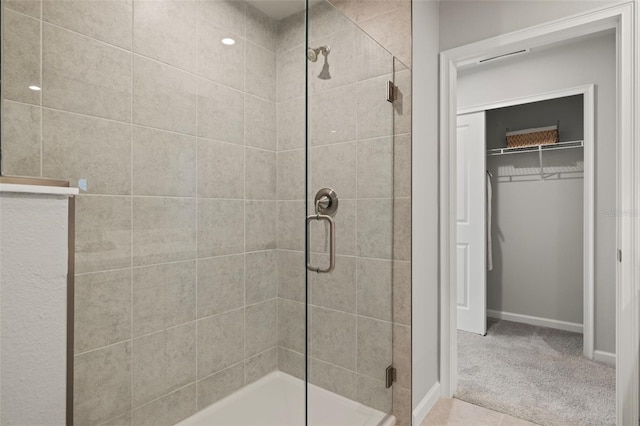 bathroom featuring walk in shower