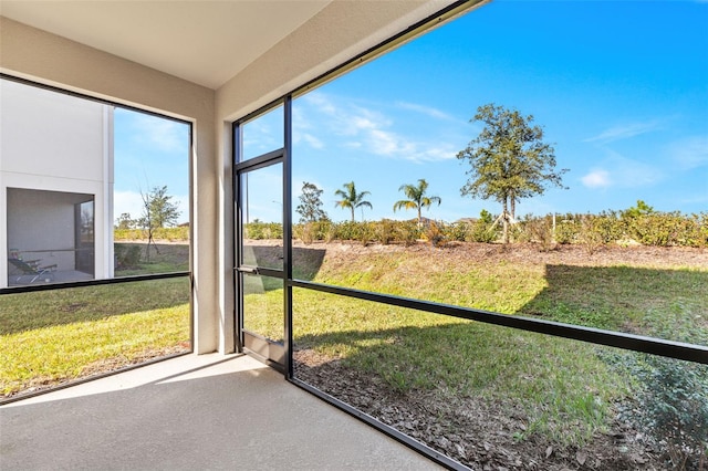 view of unfurnished sunroom