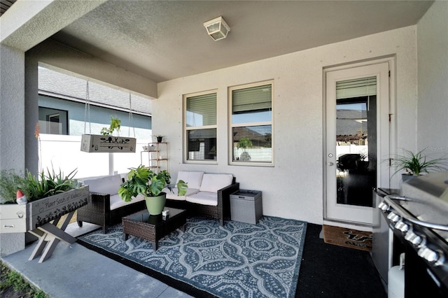 view of patio with an outdoor hangout area