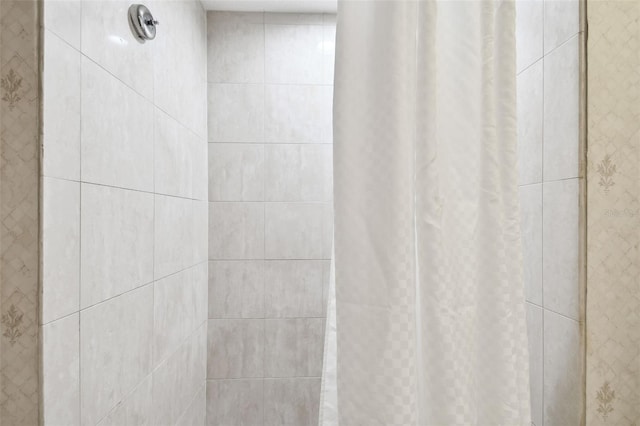 room details with a shower with curtain