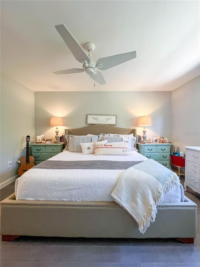 bedroom with ceiling fan