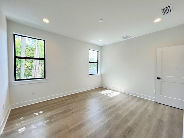 empty room featuring light wood-type flooring