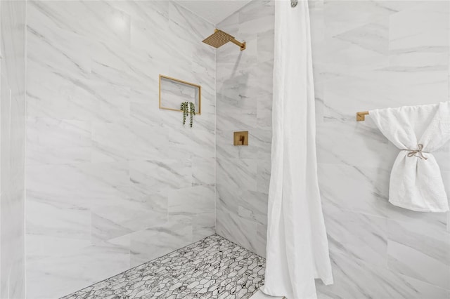 bathroom featuring walk in shower