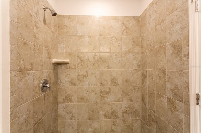 details with a tile shower