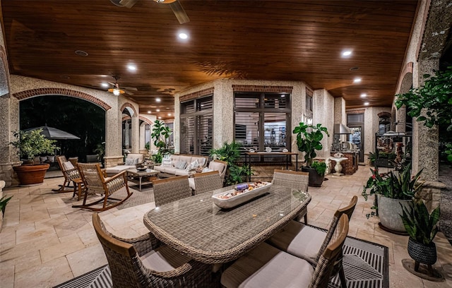 view of patio / terrace featuring an outdoor hangout area and ceiling fan