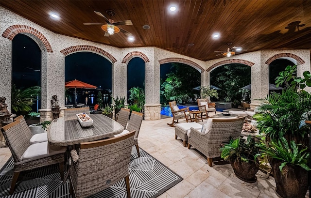 view of patio / terrace featuring an outdoor hangout area and ceiling fan