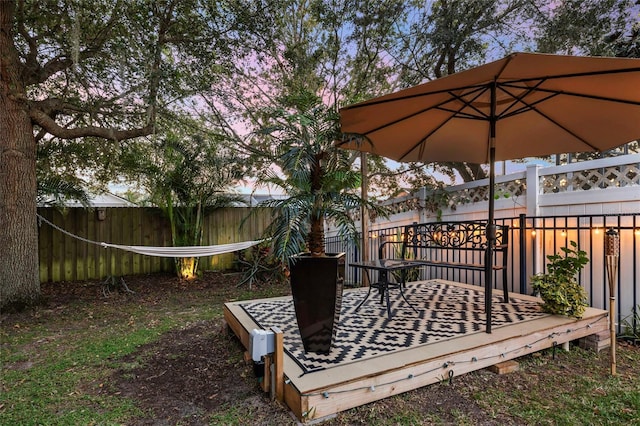 view of deck at dusk