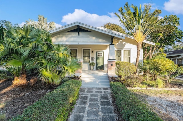 view of front of property featuring a porch