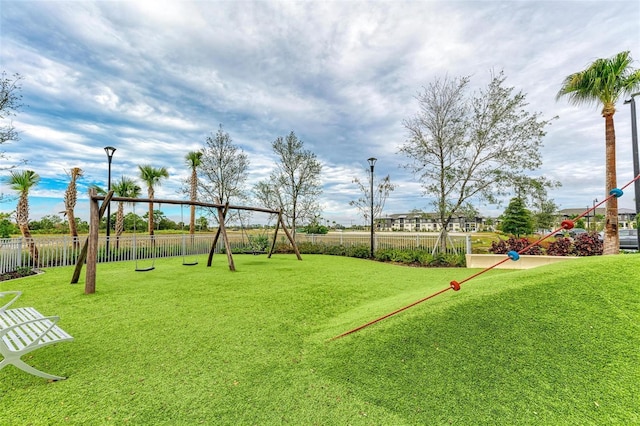 exterior space with a playground