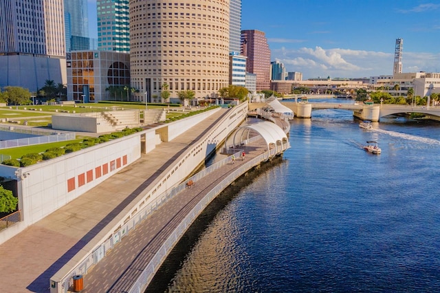 408 E Amelia Ave, Tampa, FL 33602 - dock area featuring a city view and a water view