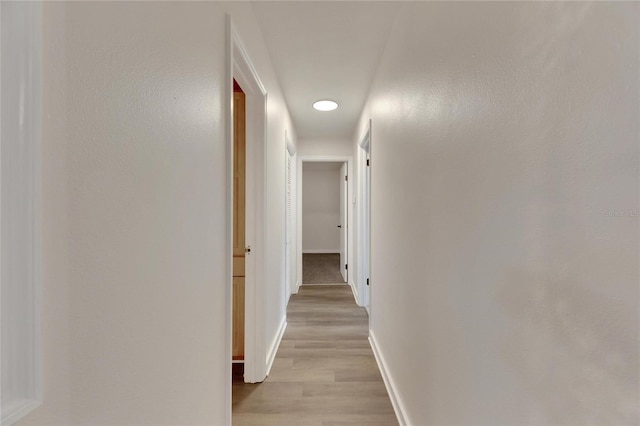 hall featuring light hardwood / wood-style flooring